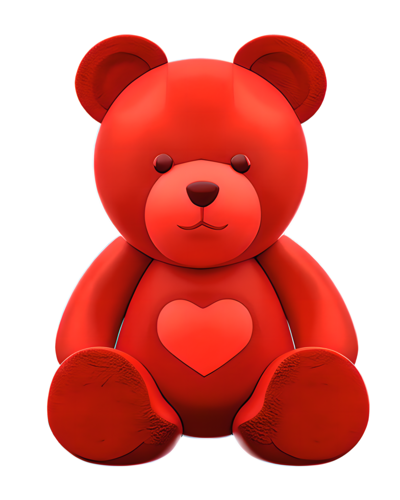3d illustration rouge nounours ours png