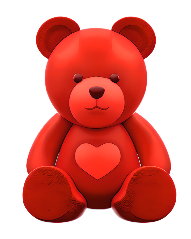 3D Illustration red teddy bear png