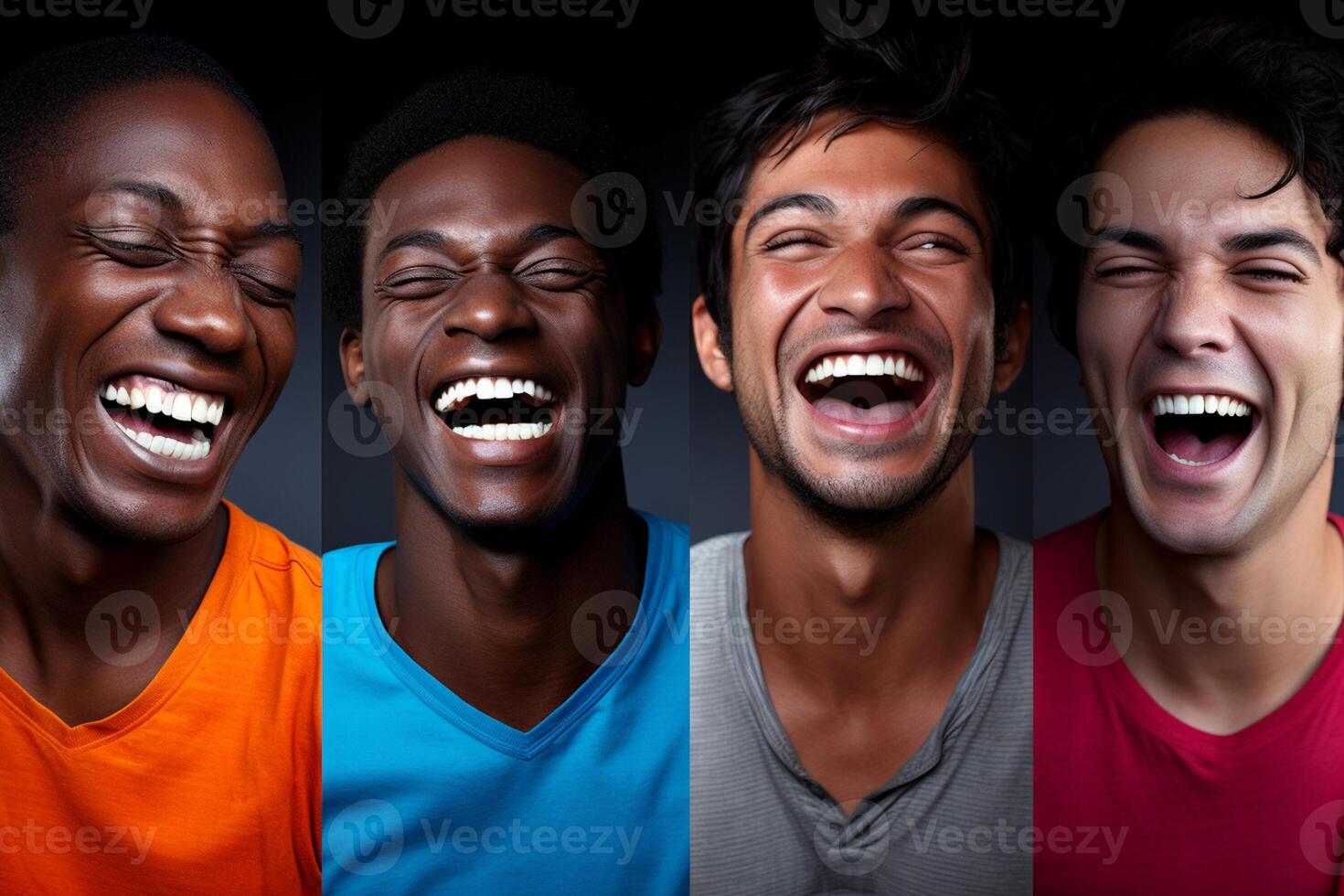 AI generated african and american men smiling together diversity concept with Generative AI photo