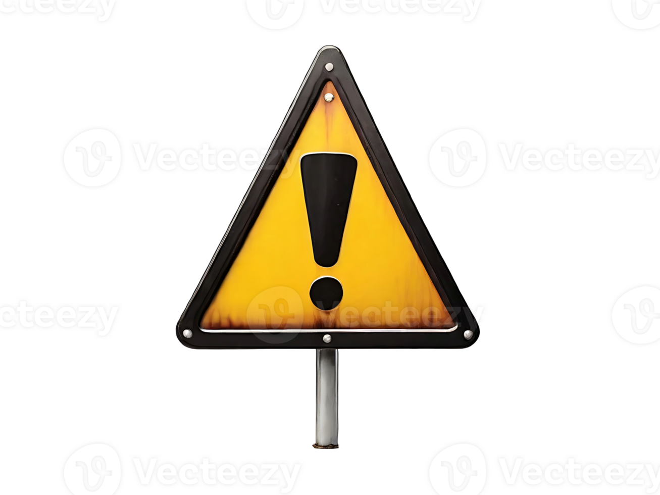 AI generated Caution or warning sign on transparent background. Danger symbol PNG