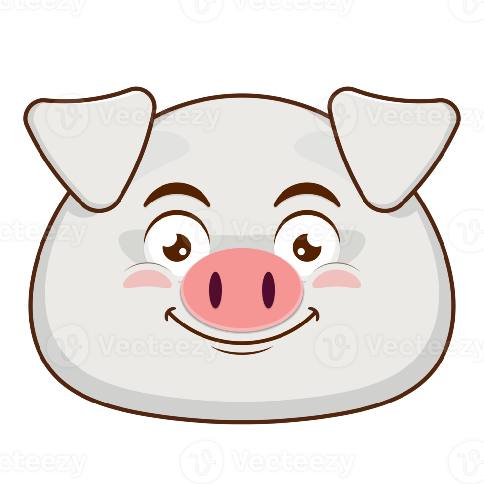 pig smile face cartoon cute png