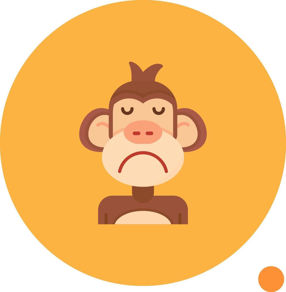 Sad Long Circle Icon vector