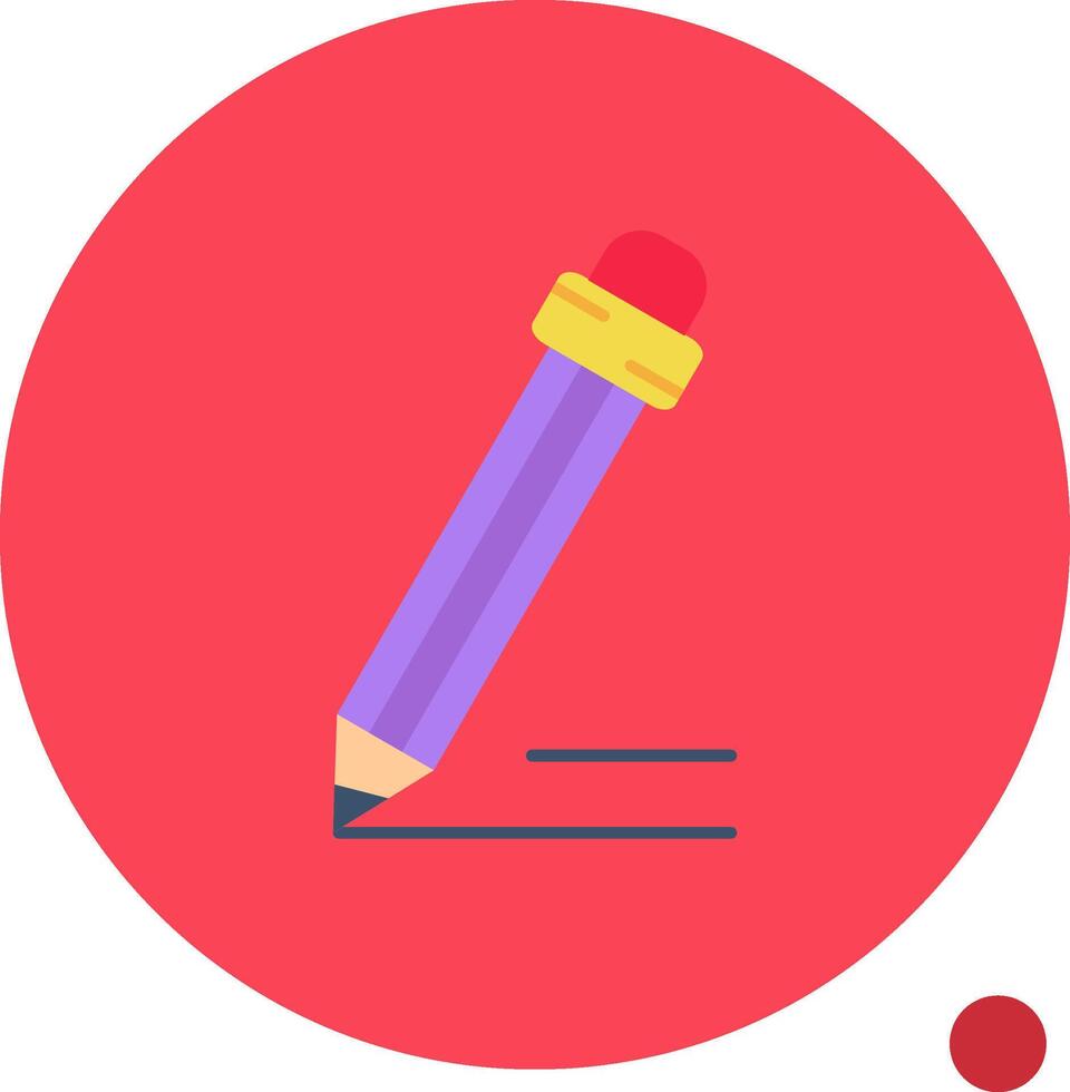 Pencil Long Circle Icon vector