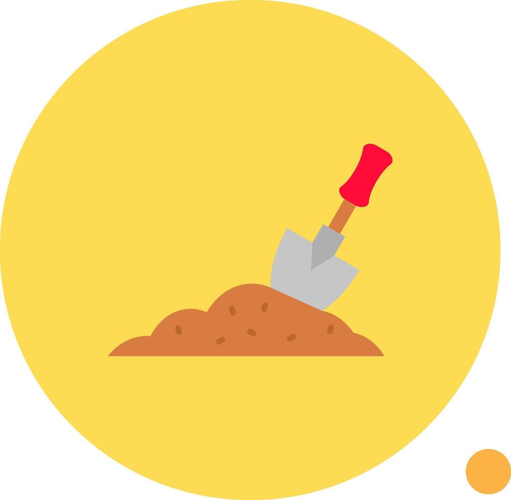 Trowel Long Circle Icon vector