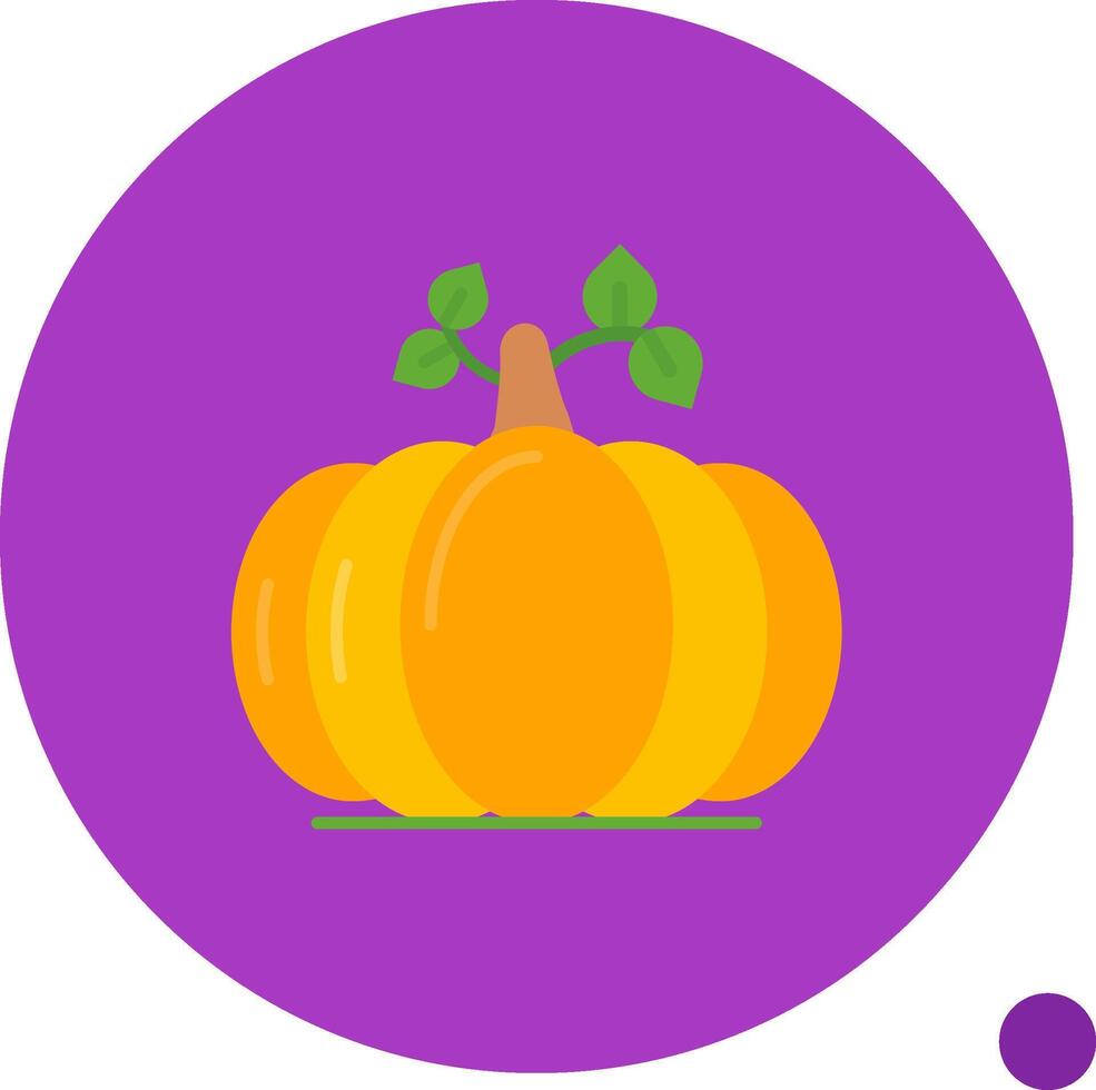 Pumpkin Long Circle Icon vector