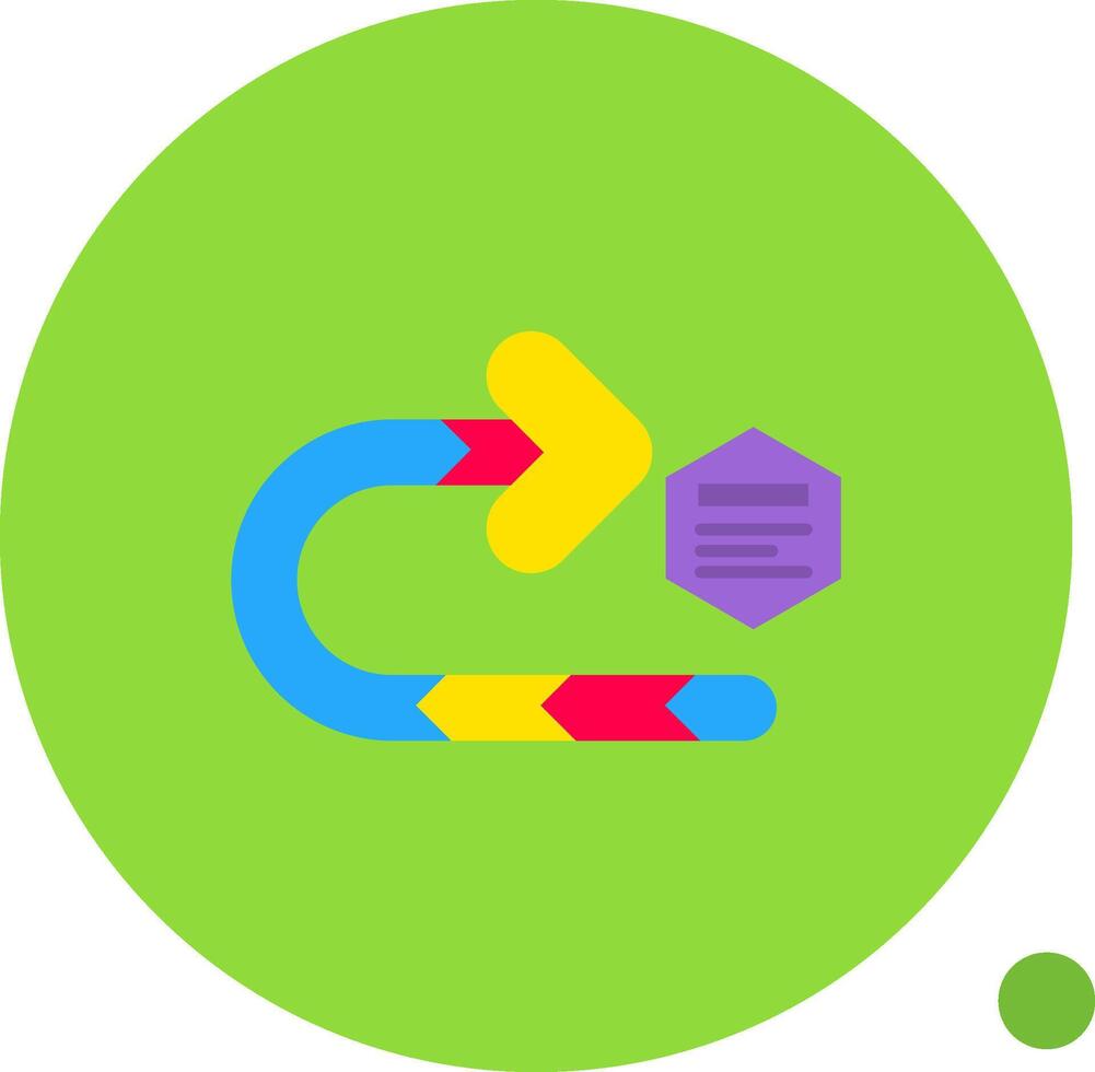 Right turn Long Circle Icon vector