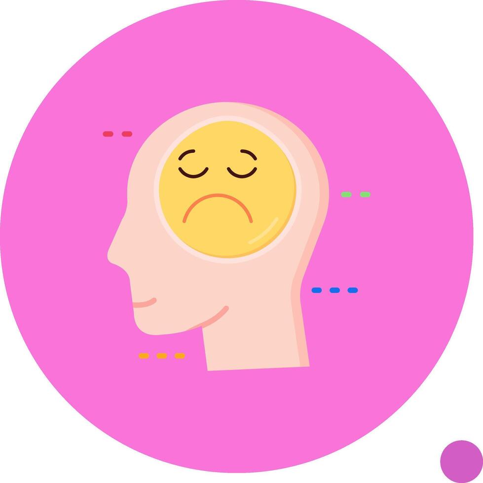 Sadness Long Circle Icon vector