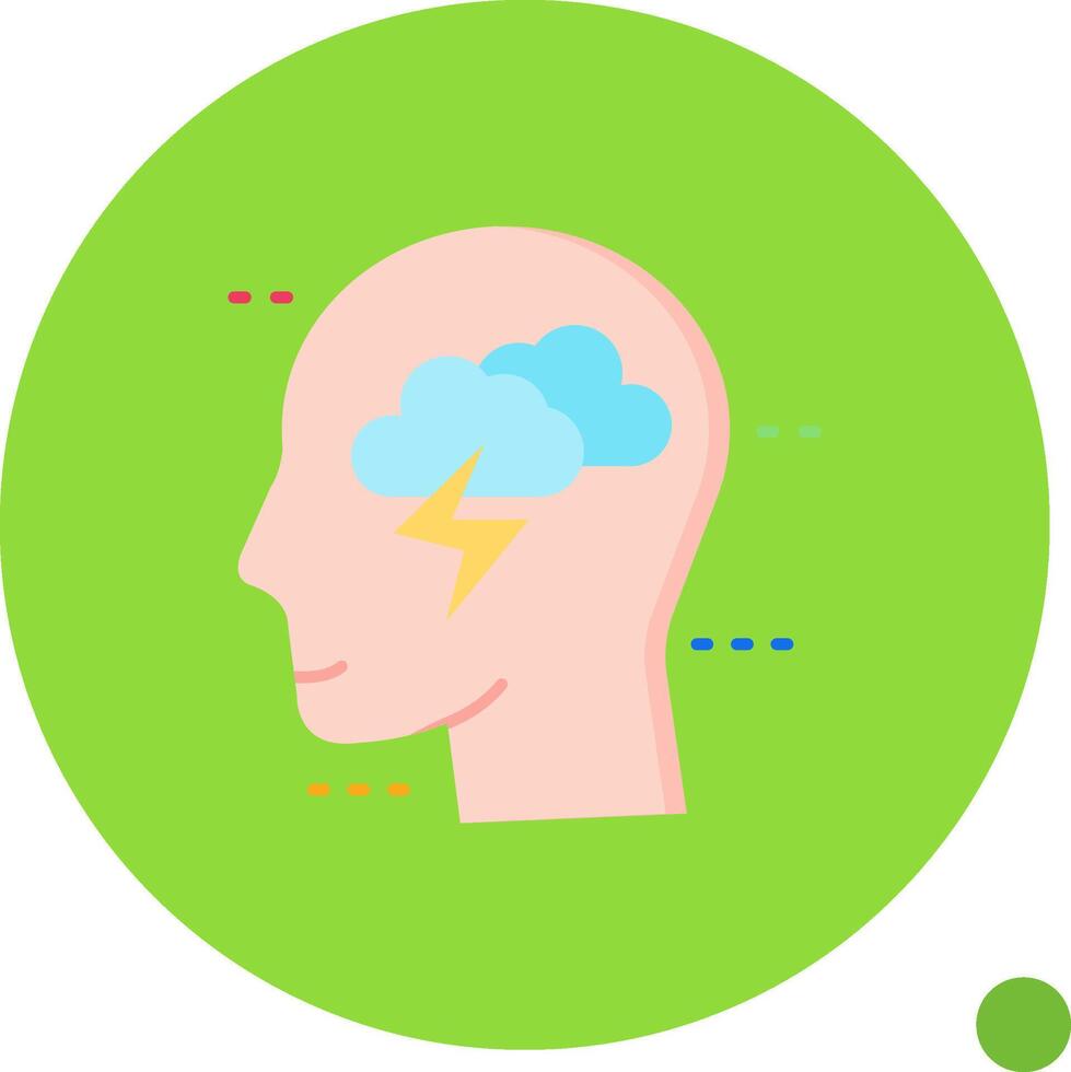 Brainstorm Long Circle Icon vector