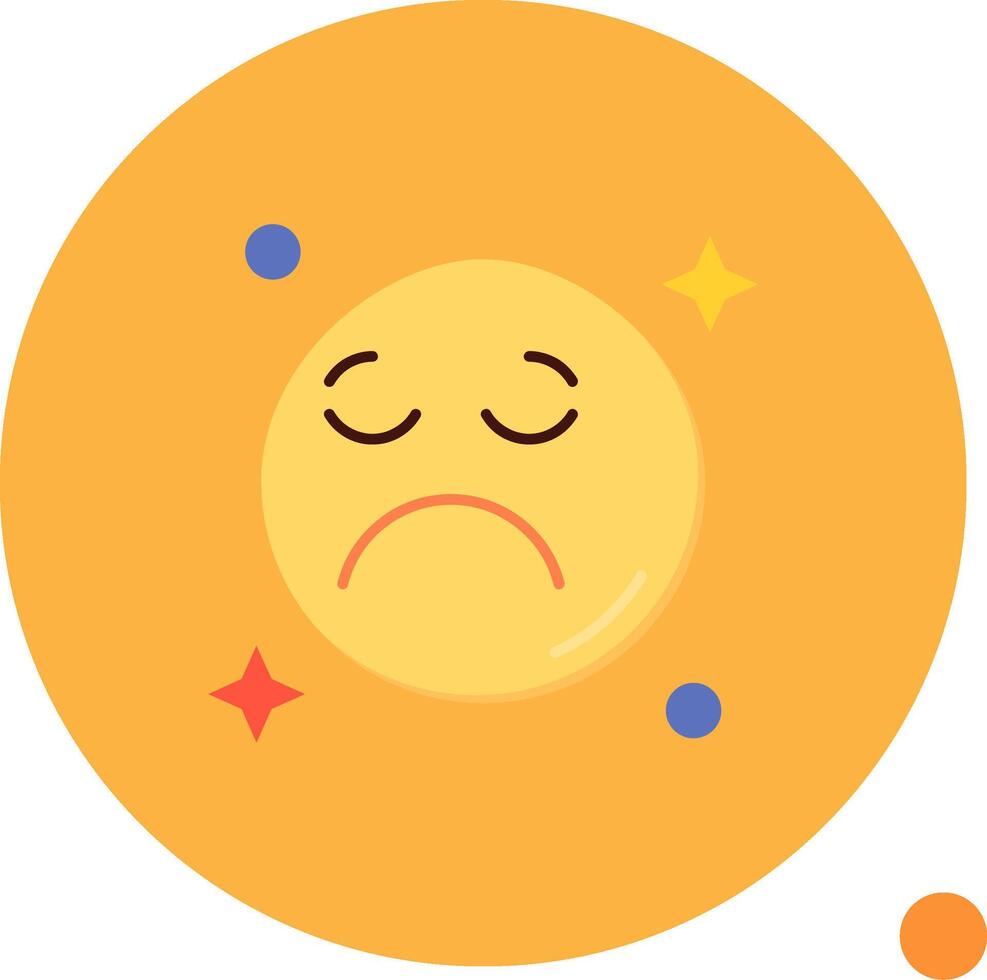 triste largo circulo icono vector