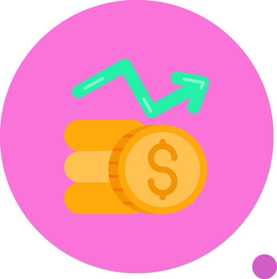 Profits Long Circle Icon vector