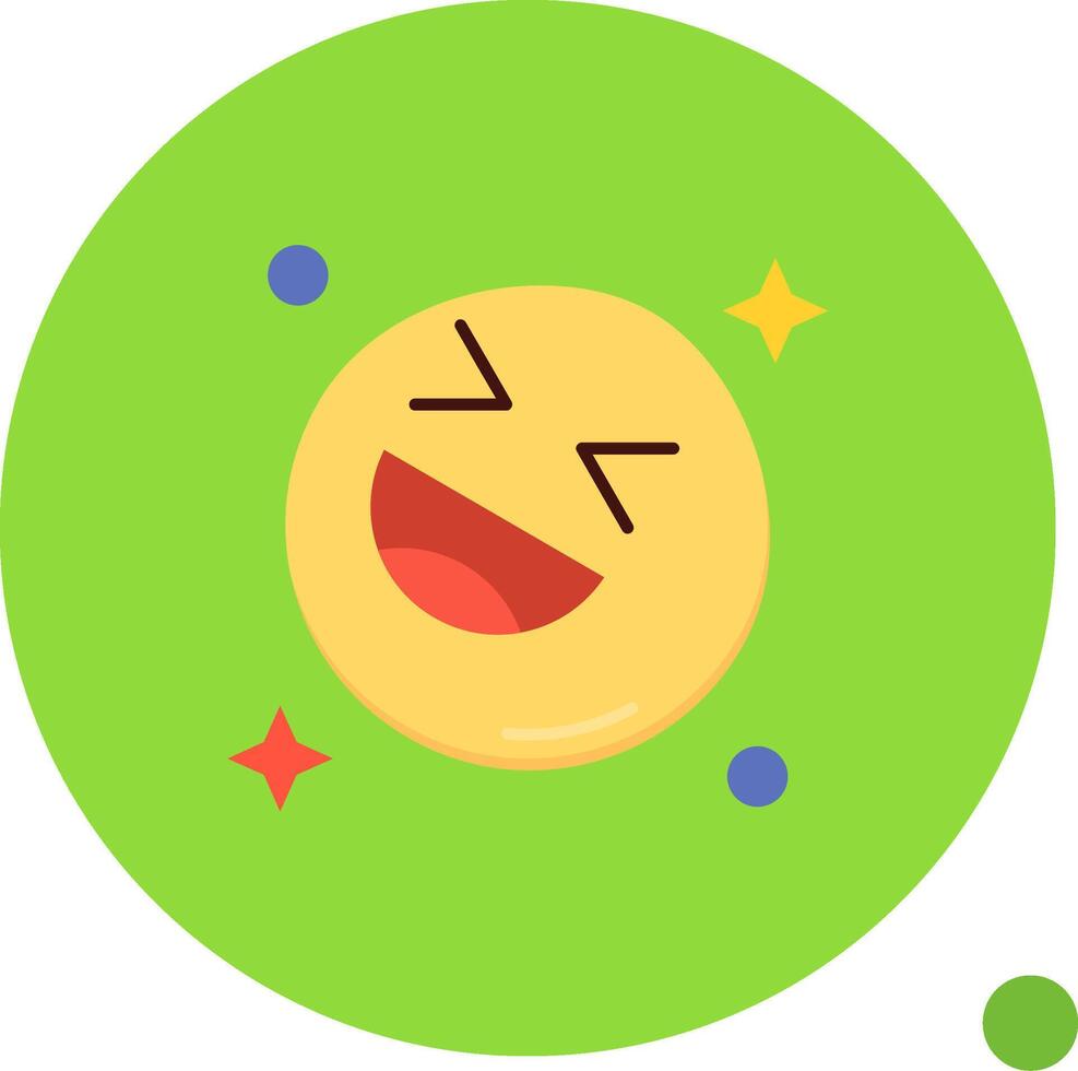 Laugh Long Circle Icon vector