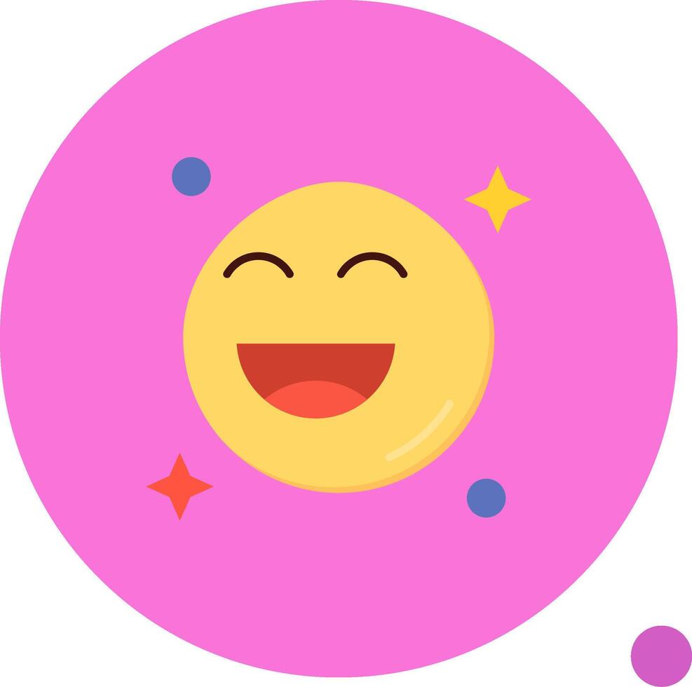 Happy Long Circle Icon vector