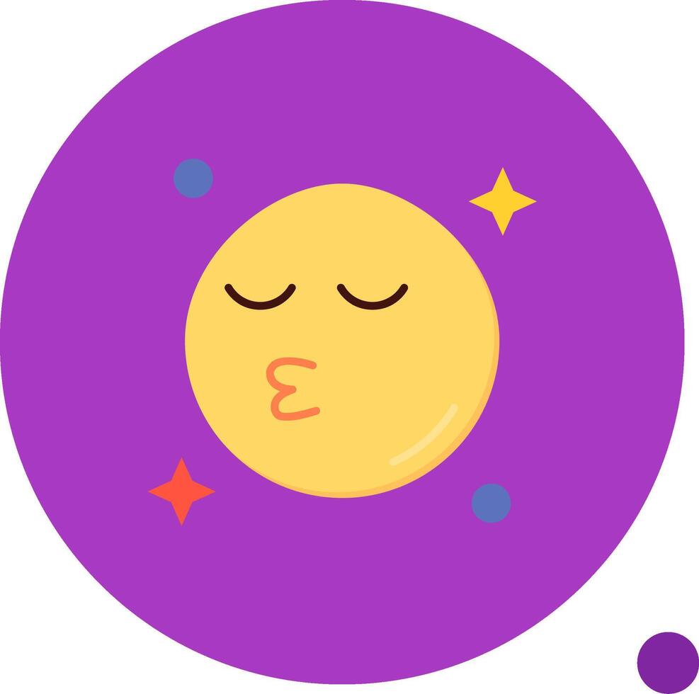 Beso largo circulo icono vector