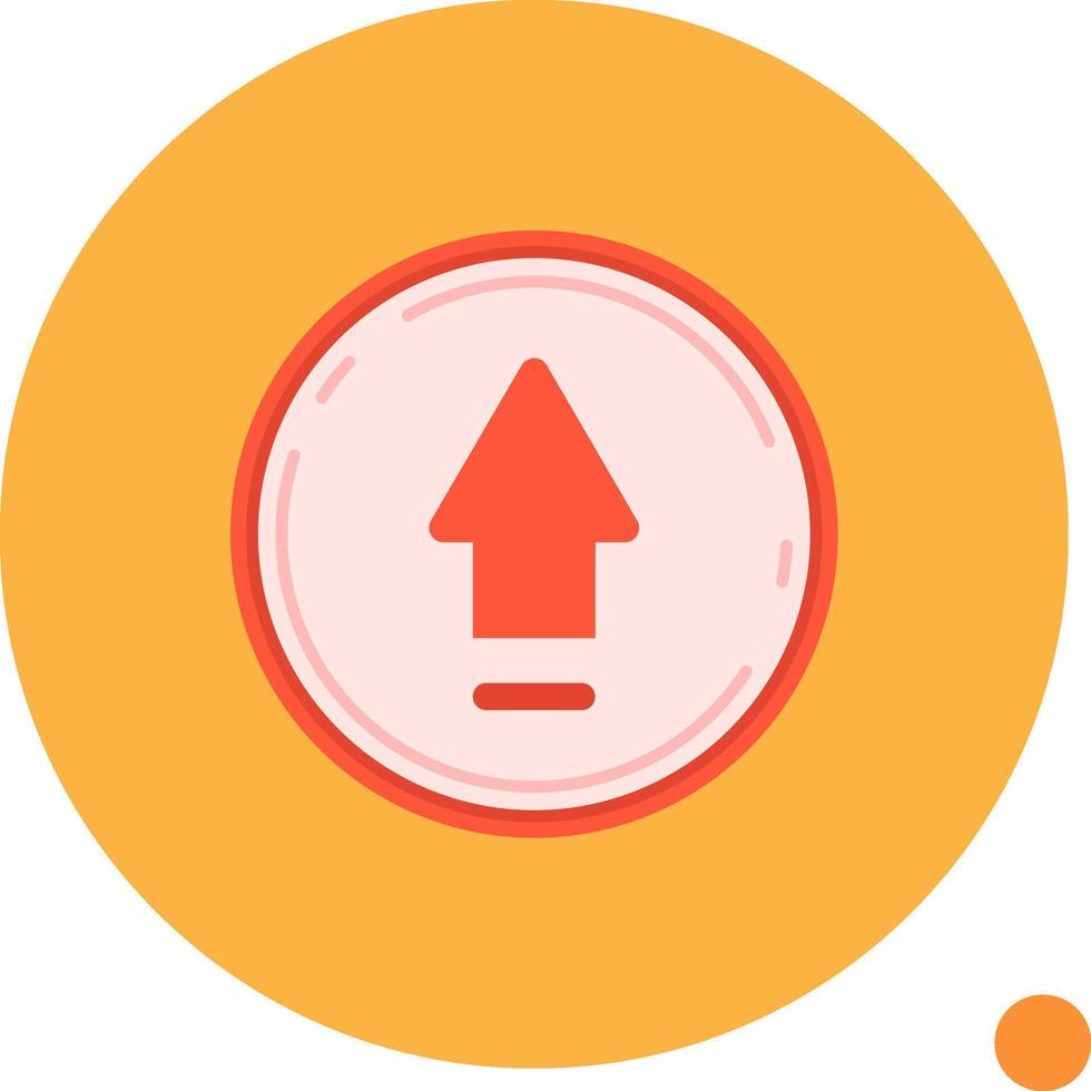 Up Long Circle Icon vector