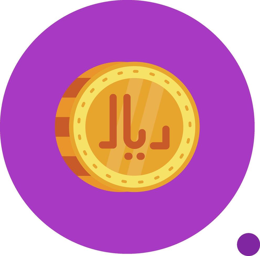 Riyal Long Circle Icon vector