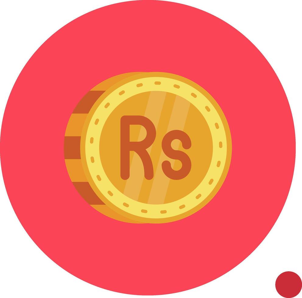 rupia largo circulo icono vector