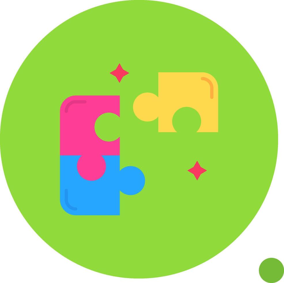 Puzzle Long Circle Icon vector