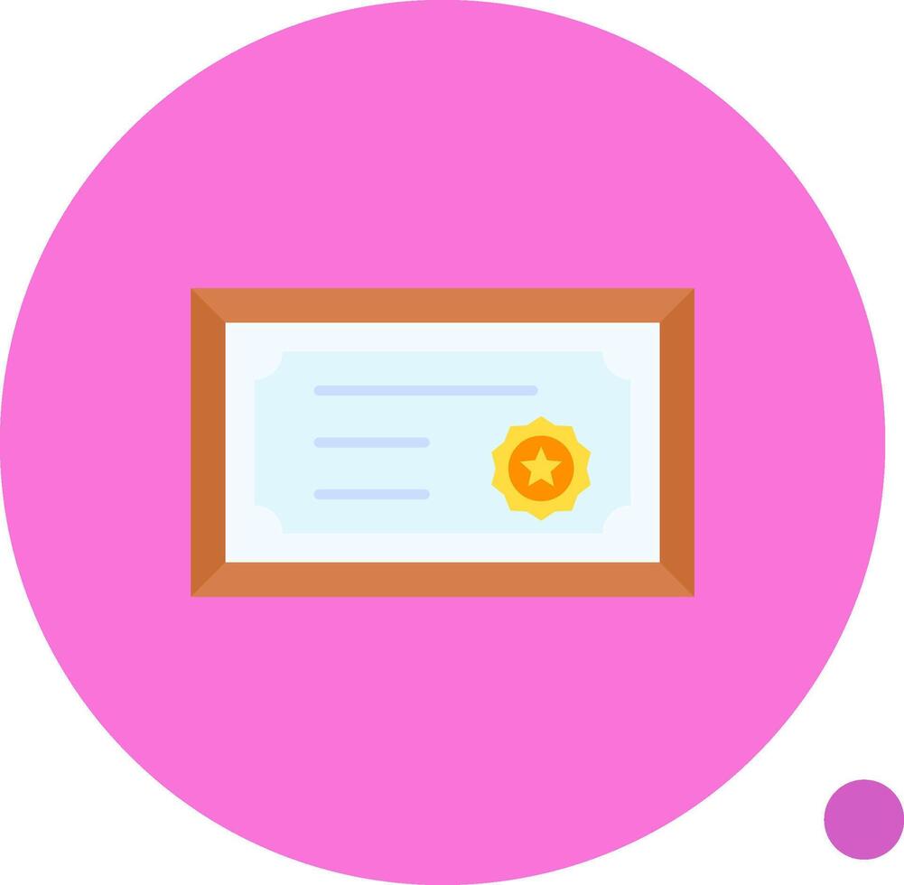 Certificate Long Circle Icon vector