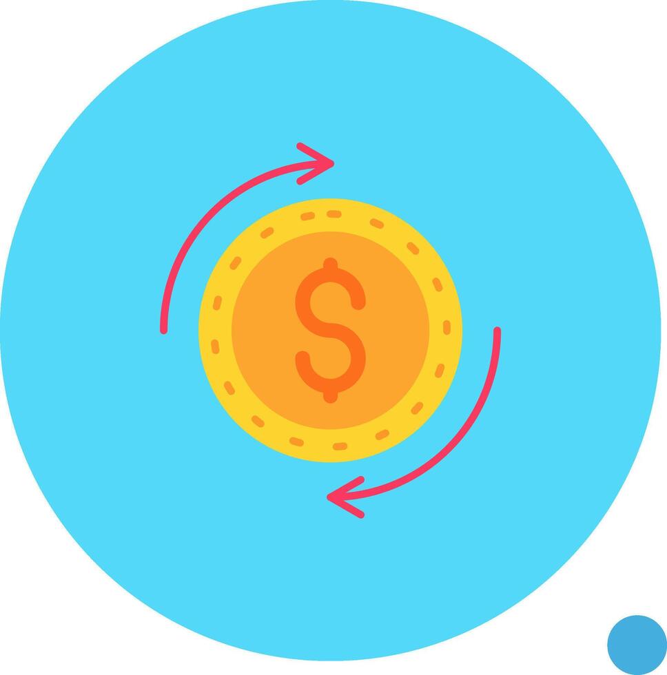 Dollar Long Circle Icon vector