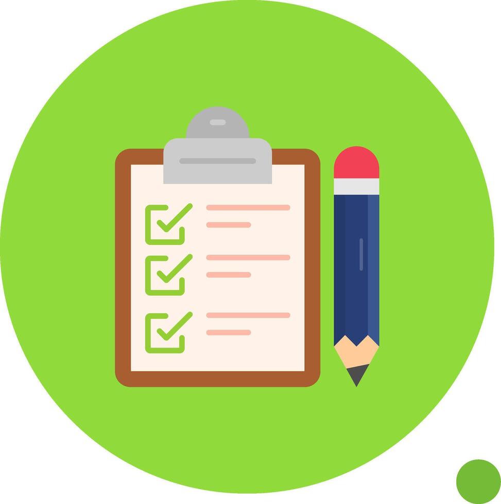 Exam Long Circle Icon vector