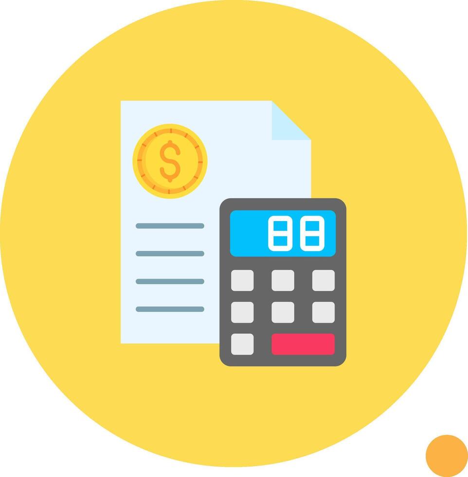 Calculator Long Circle Icon vector