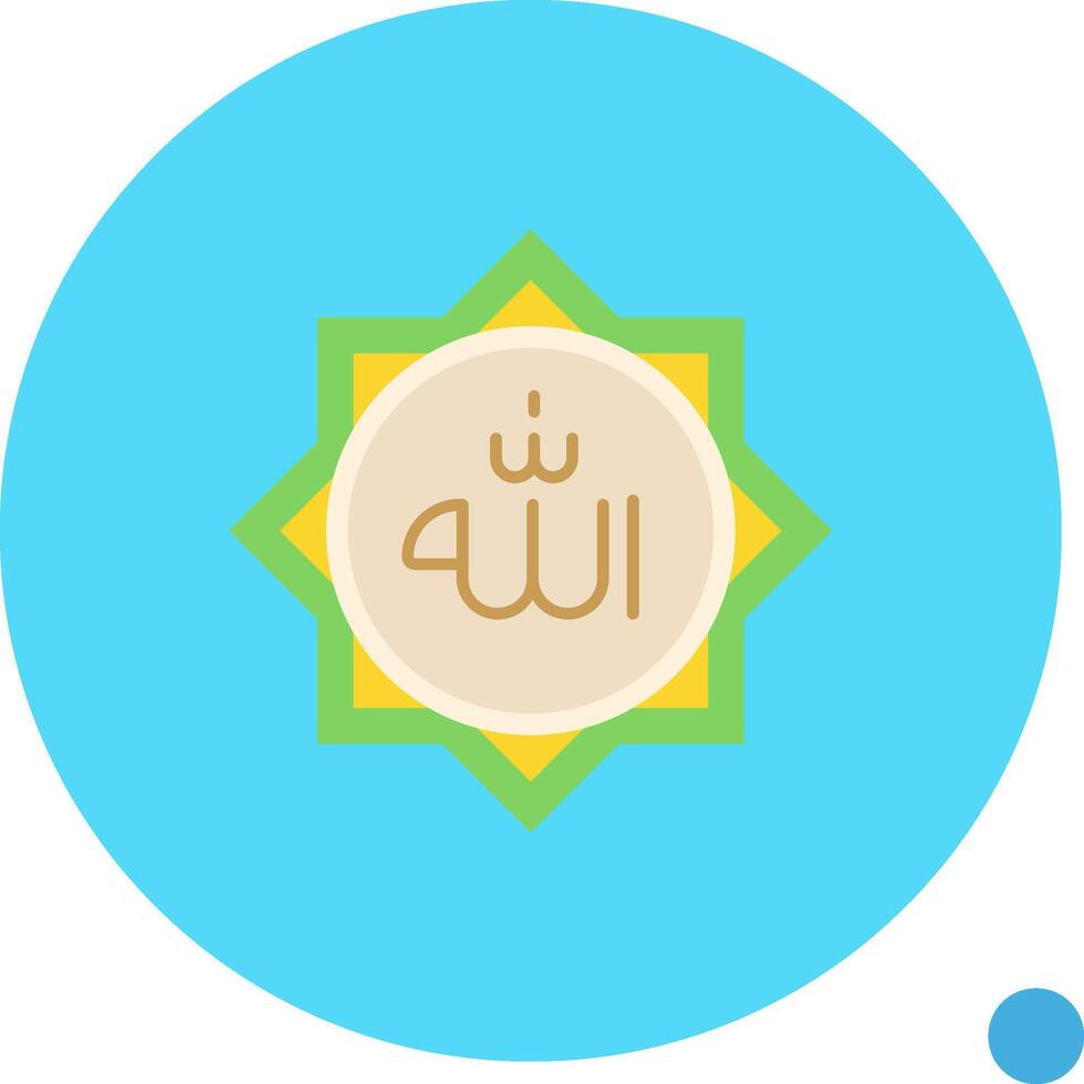 Allah Long Circle Icon vector