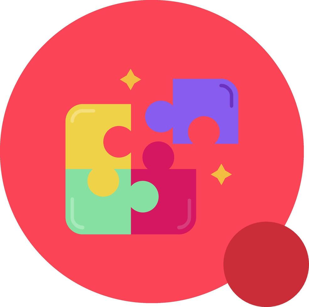 Puzzle Long Circle Icon vector