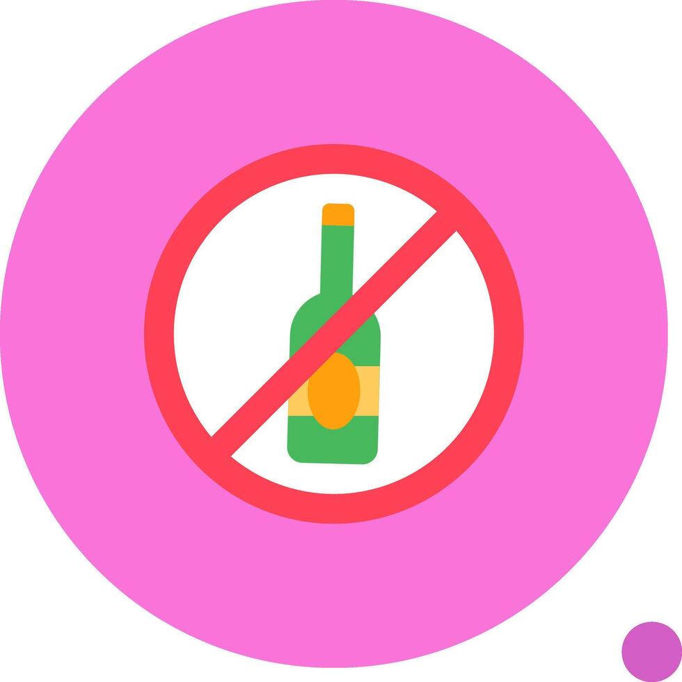 No alcohol largo circulo icono vector