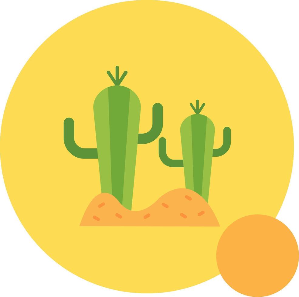 cactus largo circulo icono vector