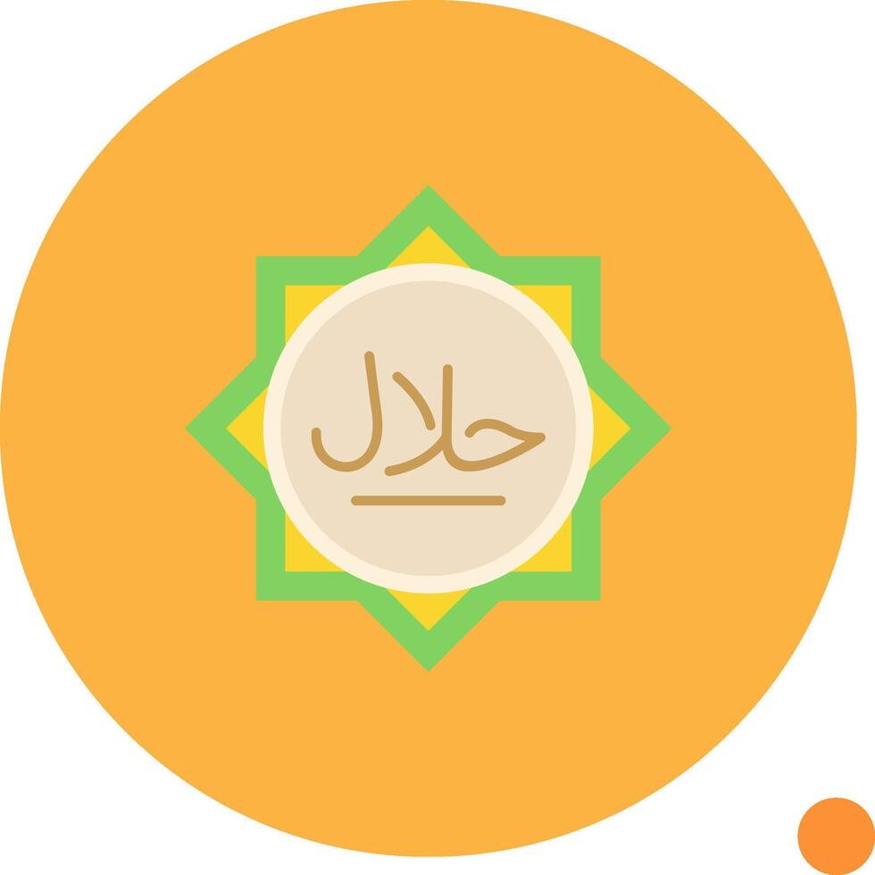 Halal Long Circle Icon vector