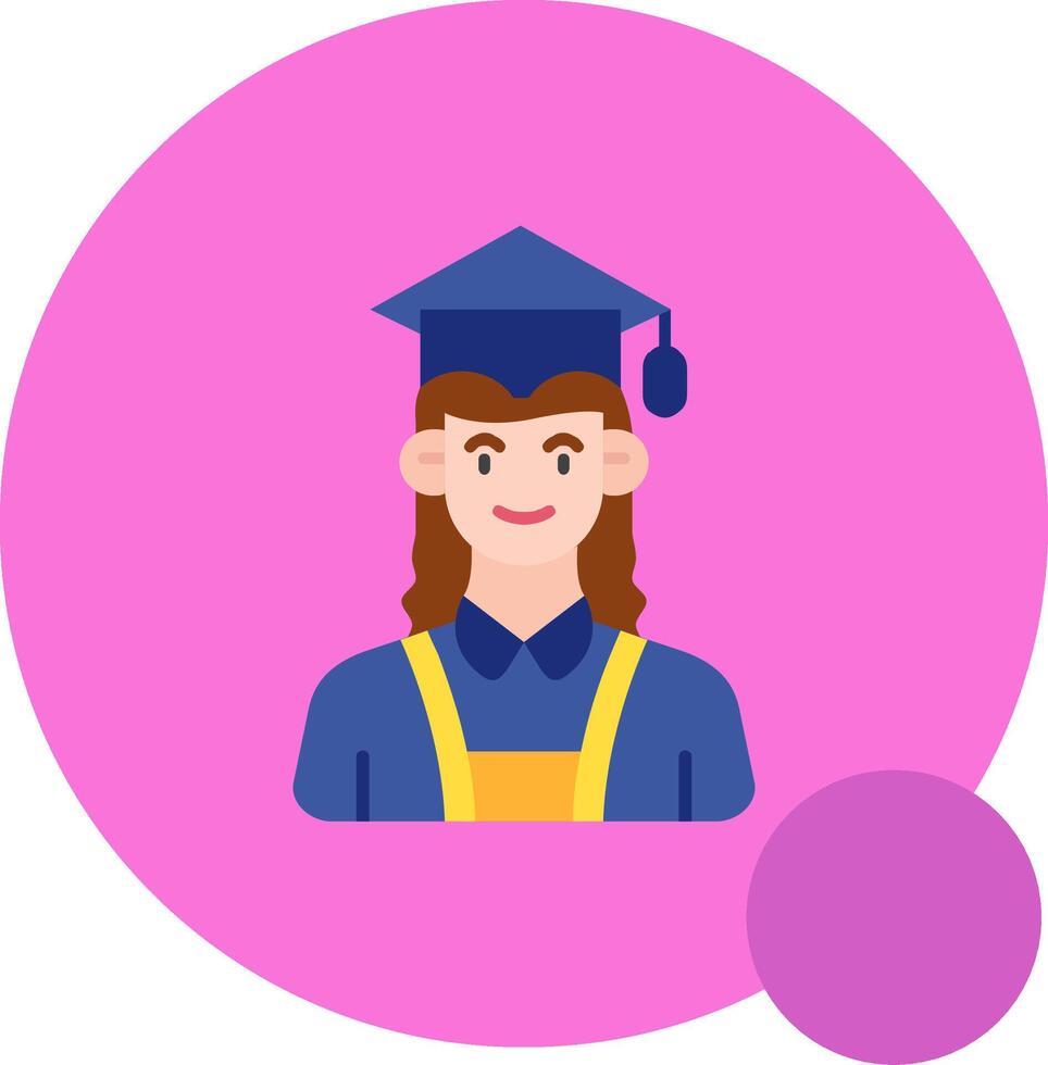 Student Long Circle Icon vector