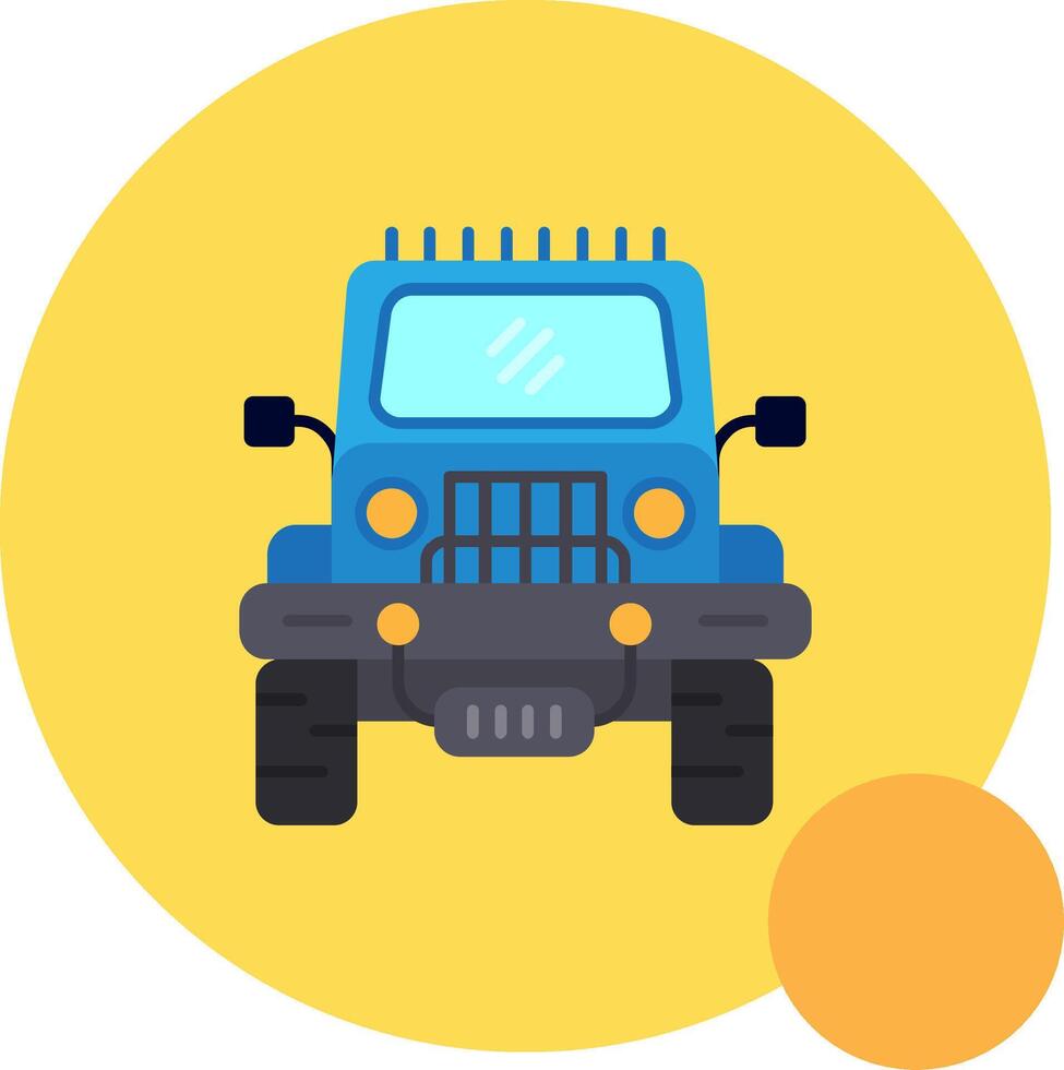 Jeep Long Circle Icon vector