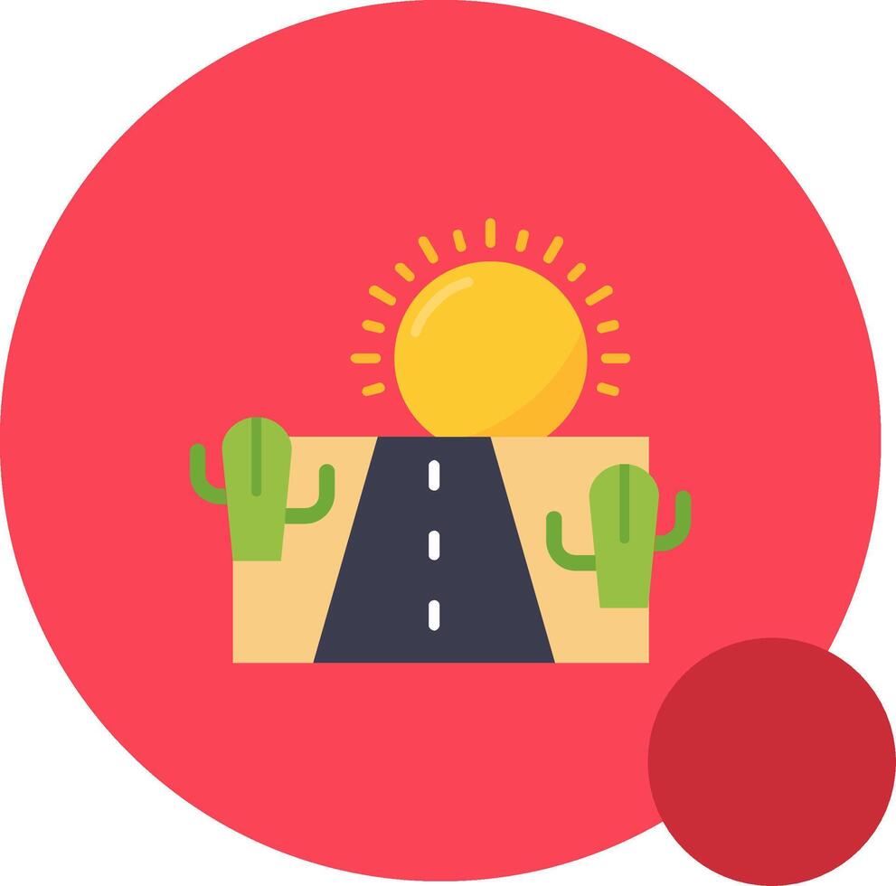 Road Long Circle Icon vector