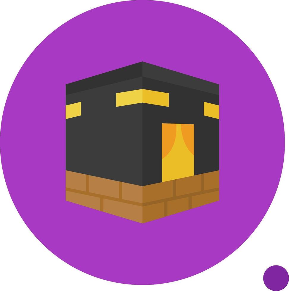 Qibla Long Circle Icon vector