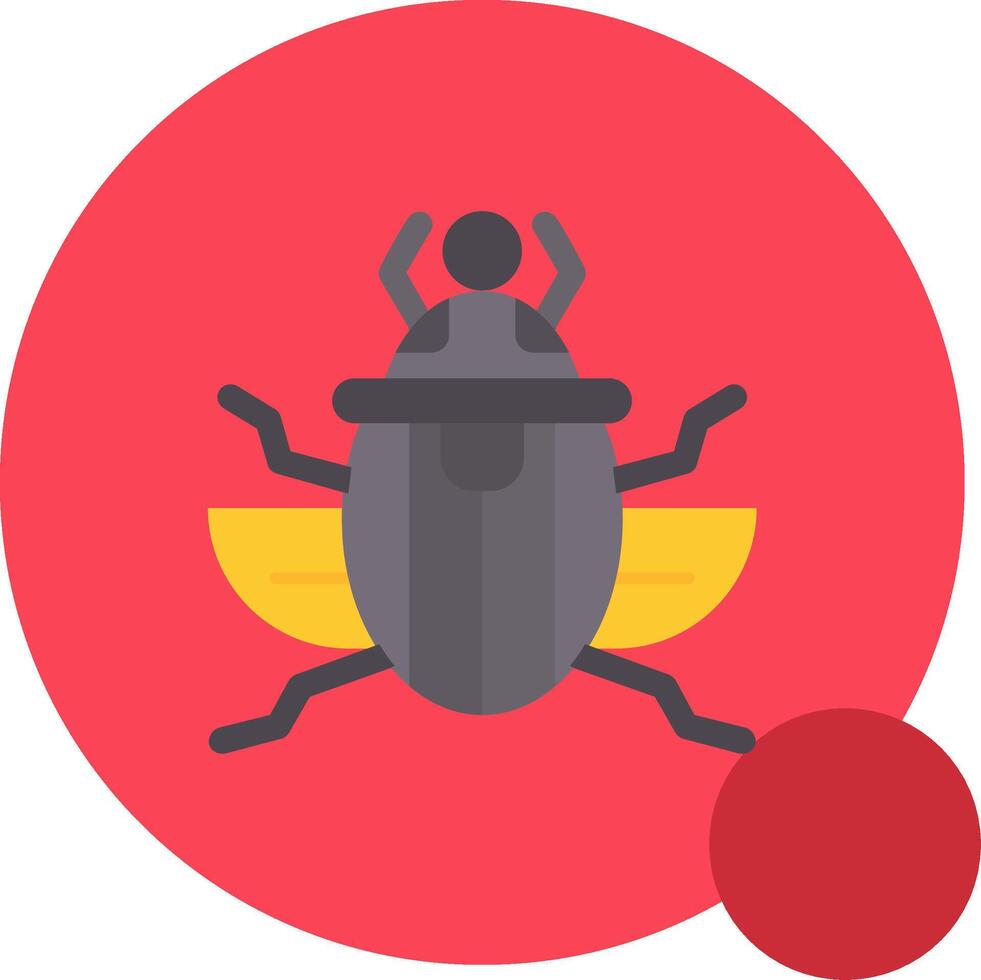 escarabajo largo circulo icono vector