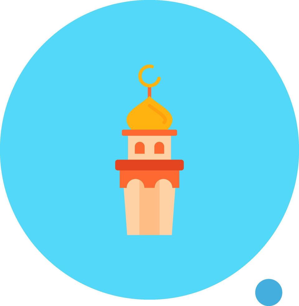 Minaret Long Circle Icon vector