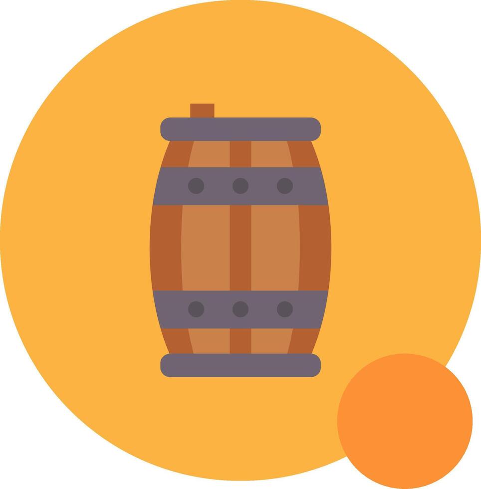 Barrel Long Circle Icon vector