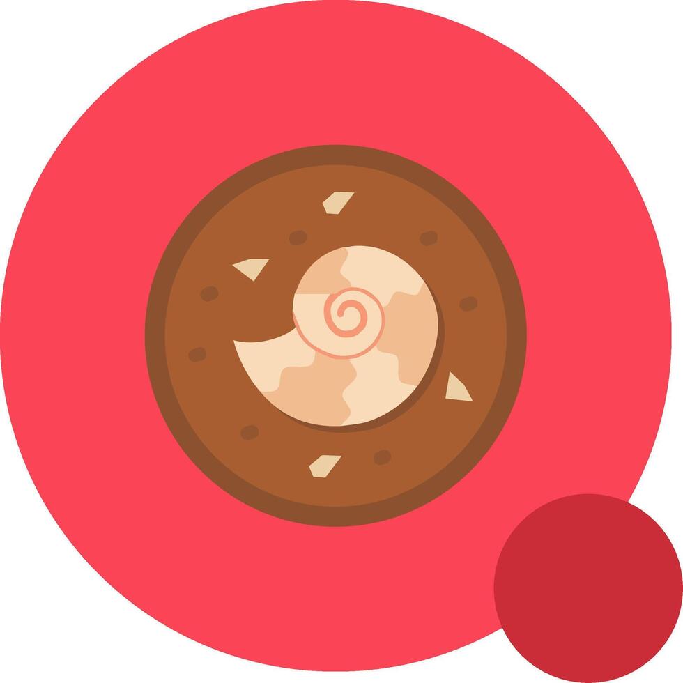 Fossil Long Circle Icon vector