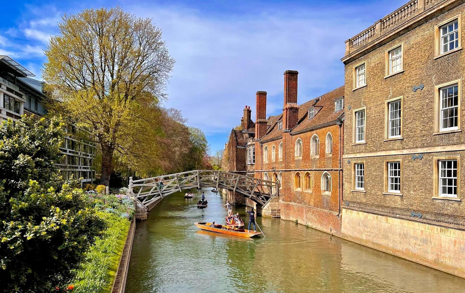 Cambridge in the UK in August 2023. A view of people punting in Cambridge photo