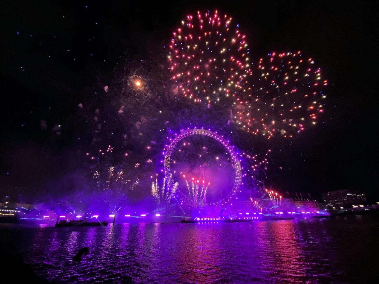 London in the UK on 1 January 2024. A view of the London New Years eve Fireworks 37479290 Stock