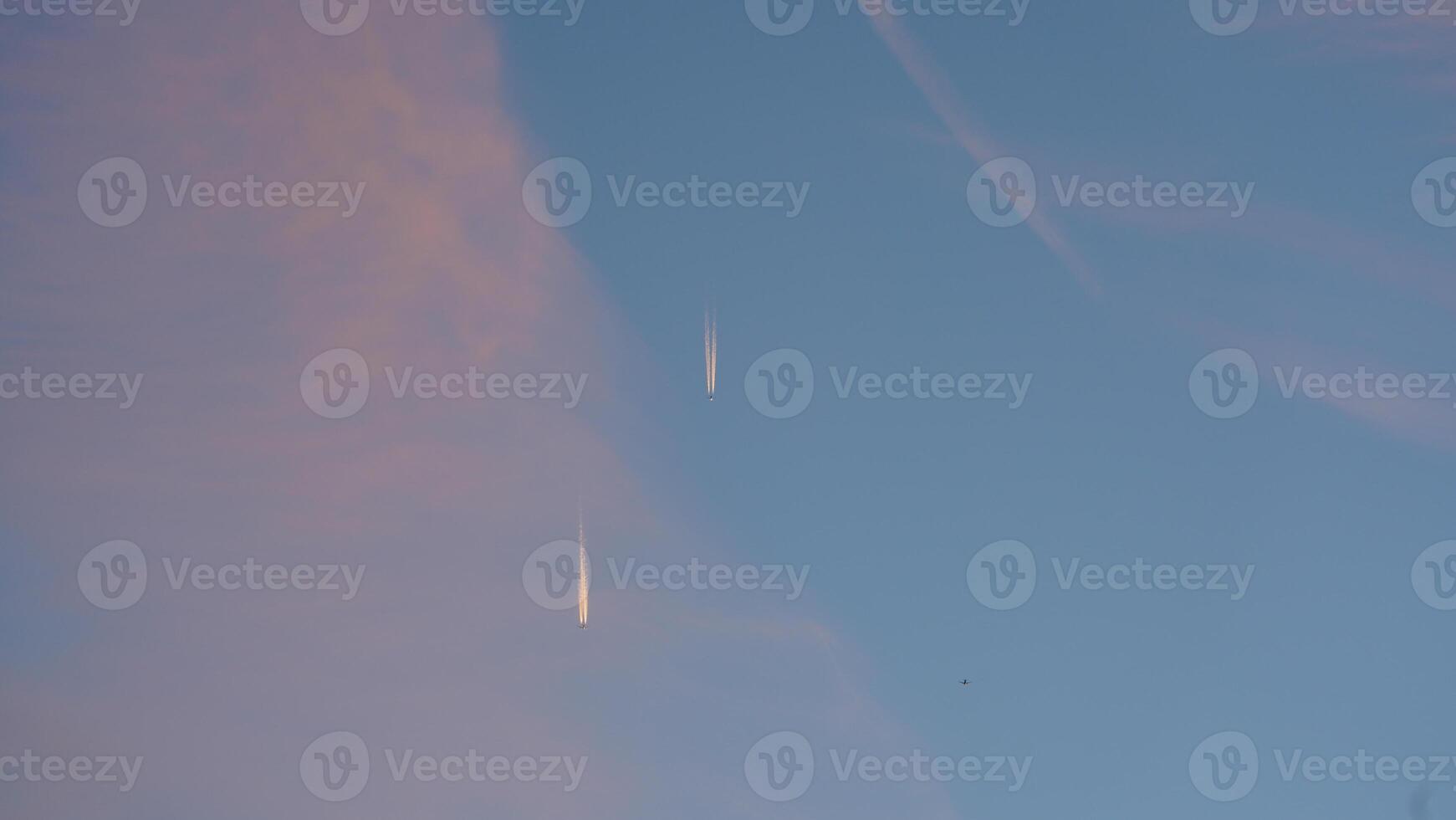 The beautiful sunset view with the colorful clouds and sky as background photo