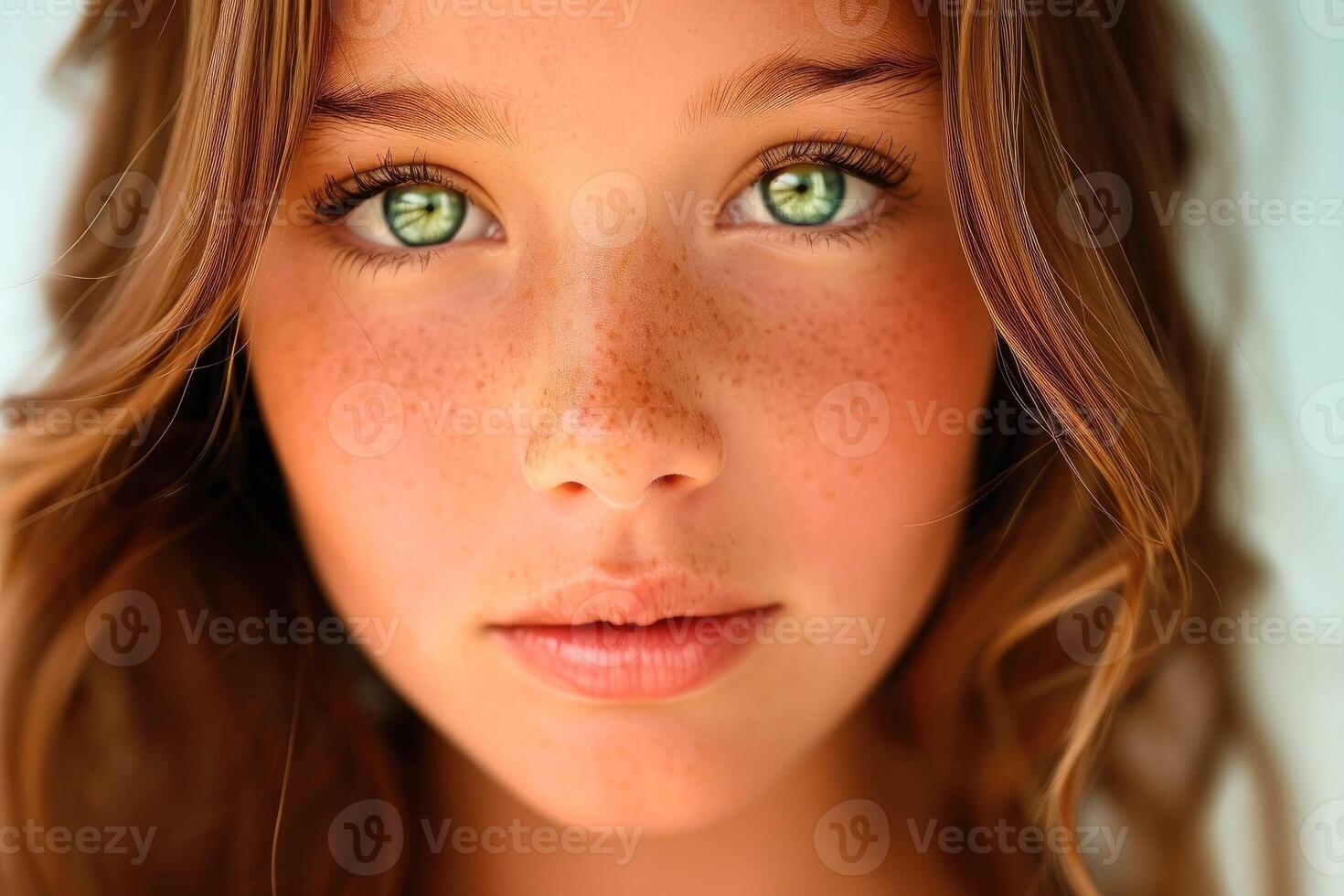 AI generated Close up portrait of a thoughtful beautiful woman. AI generated photo