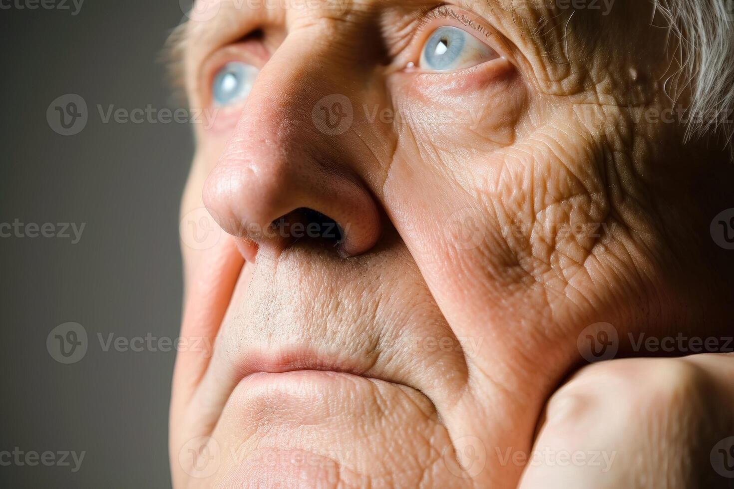 AI generated Close up portrait of a thoughtful man. AI generated photo
