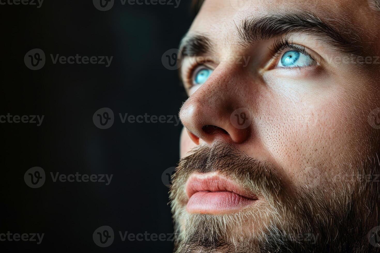 AI generated Close up portrait of a thoughtful man. photo