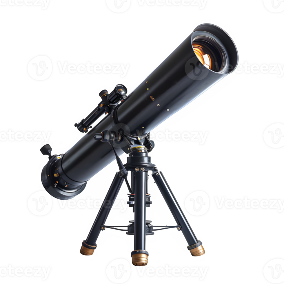 AI generated telescope isolated on transparent background ,generative ai png