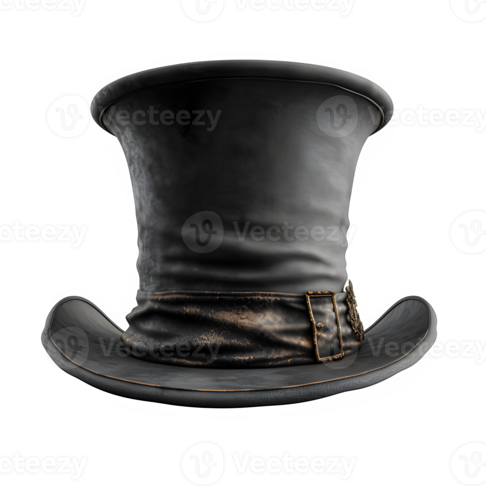 AI generated top hat isolated on transparent background ,magician png ,generative ai
