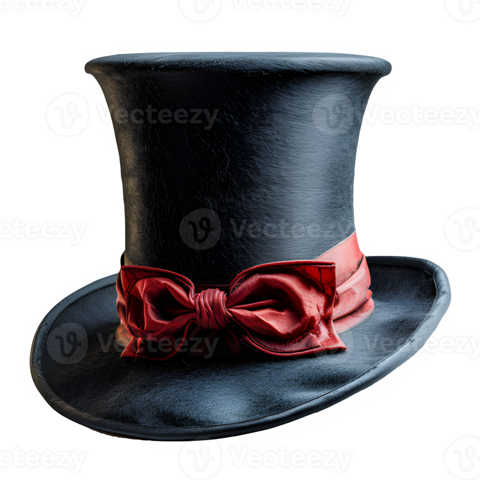 AI generated top hat isolated on transparent background ,magician png ,generative ai