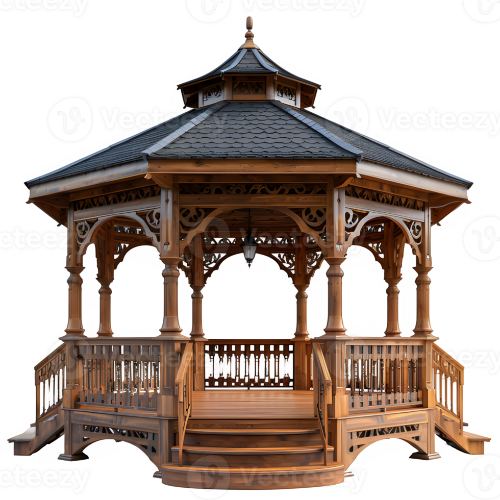 AI generated gazebo isolated on transparent background ,gazebo png ,generative ai