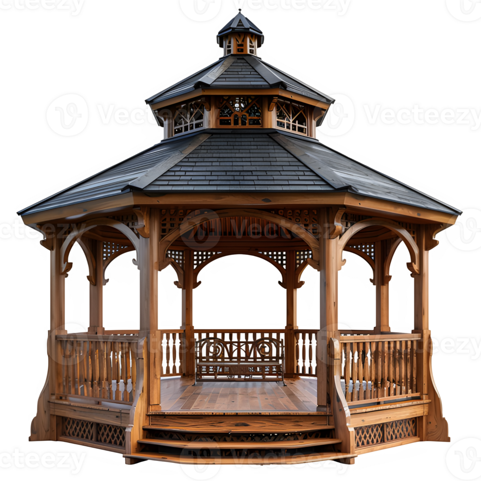 AI generated gazebo isolated on transparent background ,gazebo png ,generative ai