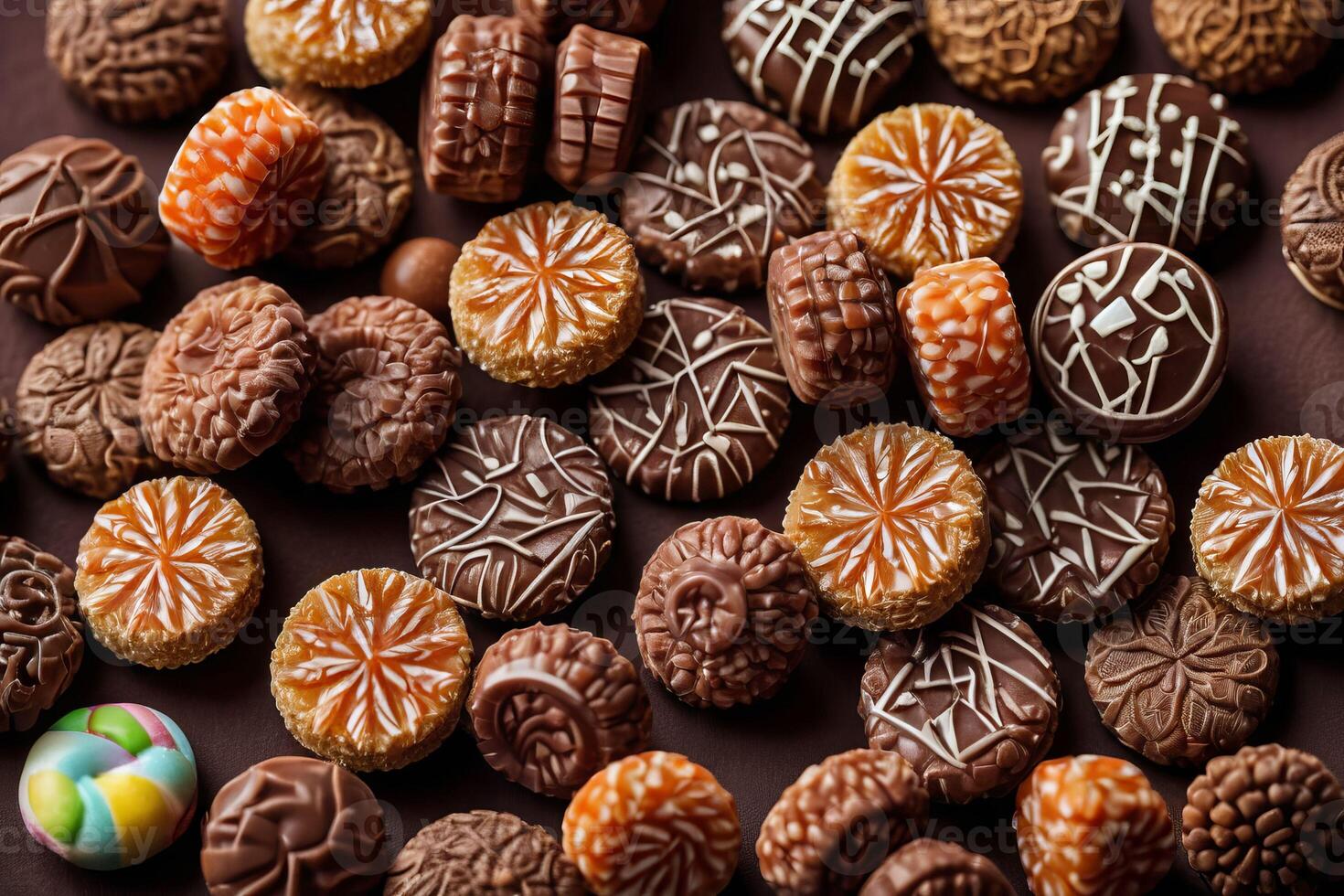 AI generated Assorted Chocolate Pralines Collection photo